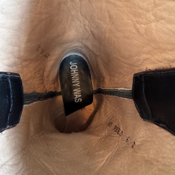 Johnny Was Pueblo Desert Black and White Stars Moon Cactus Western Boots Size 6 - Picture 5 of 9